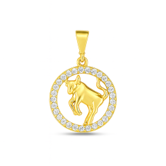 Zlatý přívěsek se zirkony znamení zvěrokruhu býk ZP0425XJ71-20BY (585/1000) 1,2g