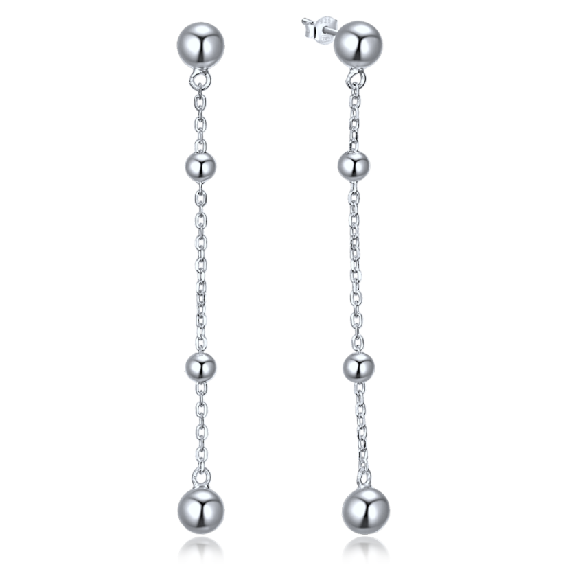 MINET Elegantné strieborné náušnice s guličkami
