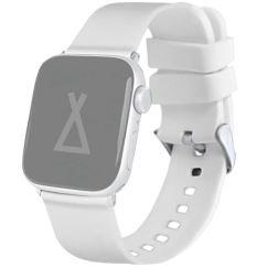 LAVVU Biely silikónový remienok na hodinky - strieborný konektor pre APPLE WATCH 38-40 mm