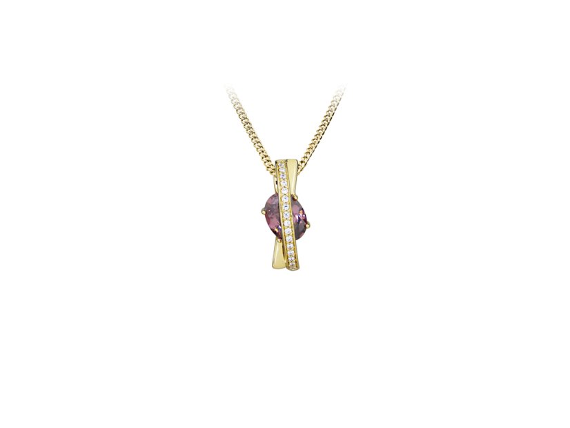 Pozlátený strieborný prívesok so zirkónmi JVD SVLP0981SH8GF00 Pozlátený strieborný prívesok so zirkónmi JVD SVLP0981SH8GF00