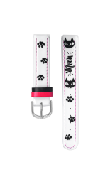 CLOCKODILE Bílý řemínek k dětským hodinkám kočky