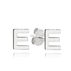 MINET Stříbrné náušnice písmeno "E"