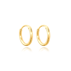 MINET Pozlátené strieborné náušnice KRUHY 1 cm