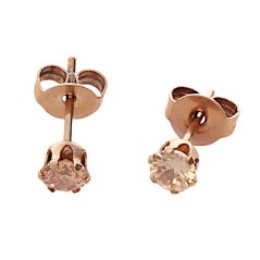 Nerezové náušnice 7005 - růžově pozlacené - SER.7005.. 4mm