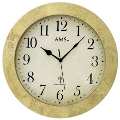 Nástenné drevené rádiom riadené hodiny AMS 5560MS