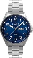 Oceľové pánske hodinky LAVVU BERGEN Blue so svietiacimi číslami LWM0141