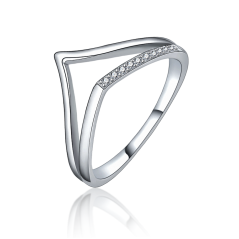 Stříbrný prsten JVD SVLR1355XK8BI55