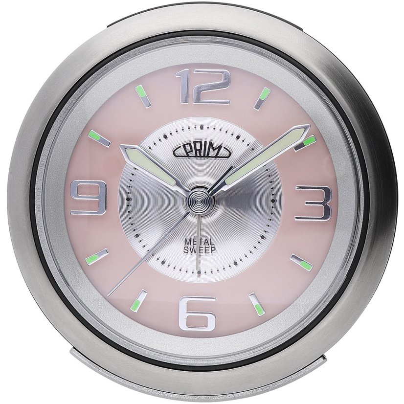 Ručičkový budík s tichým chodom PRIM Retro Alarm - Pink - C01P.3815.7023