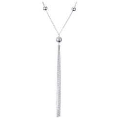 MINET Strieborný náhrdelník s retiazkami a guličkami