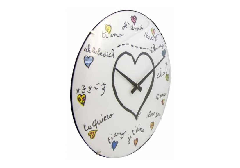 Dizajnové nástenné hodiny 3160 Nextime Loving You Dome 35cm