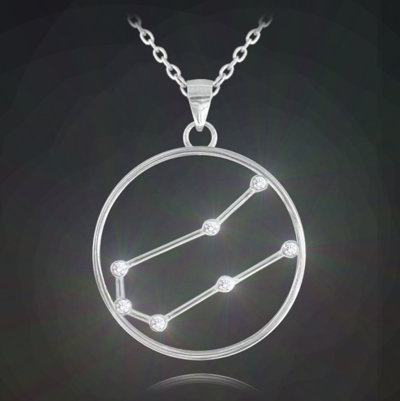 MINET Strieborný náhrdelník Stars znamenia BLÍŽENCI Czech Crystal