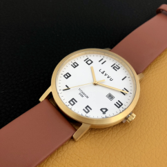 Extrémne ľahké titánové hodinky LAVVU TITANIUM LYNGDAL Gold