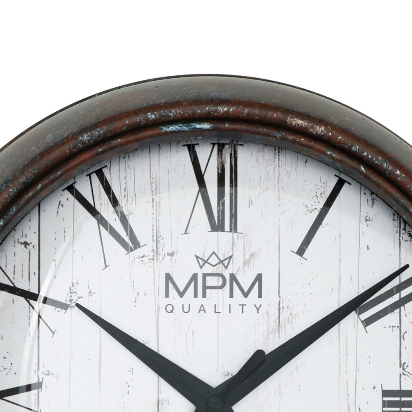 Nástenné hodiny s tichým chodom MPM Rusty Metal - E01.4204.63