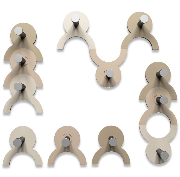 Dizajnový nástenný vešiak 13-014 CalleaDesign DienneA - set 3ks (viac farebných verzií) Farba biela-1 - RAL9003