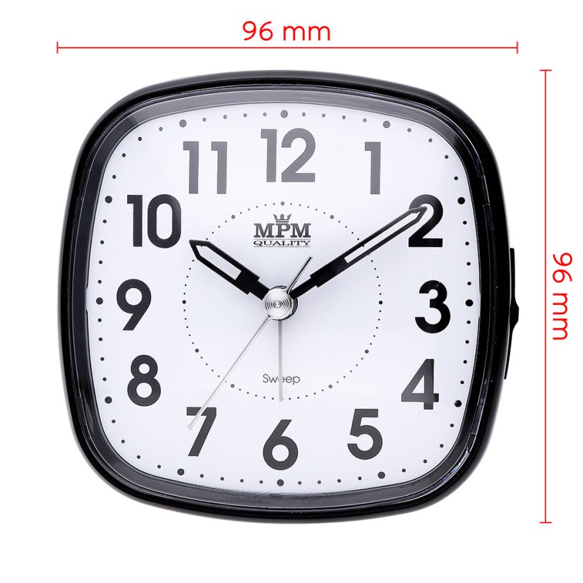 Budík s LED podsvícením a tichým chodem MPM  C01.3530.9090
