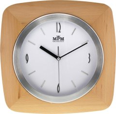 Drevené nástenné hodiny s elegantným ciferníkom MPM E07.2714.53