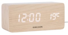 LED budík-hodiny 5933WD Karlsson s nabíjačkou smartfónov 15cm