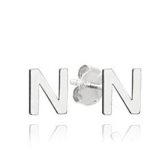 MINET Strieborné náušnice písmeno "N"