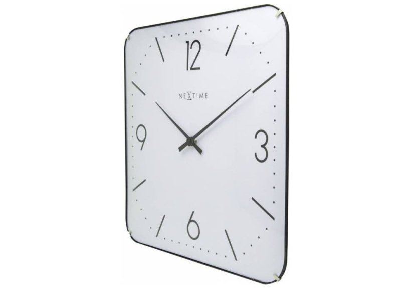 Dizajnové nástenné hodiny 3174 Nextime Square Dome 35cm