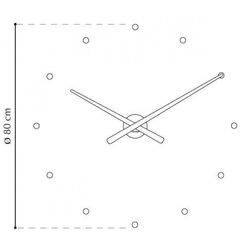 Designové nástěnné hodiny NOMON OJ ocelově modré 80cm