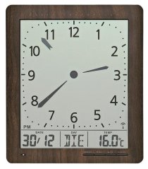 Digitální nástěnné i stolní hodiny 5893 AMS řízené rádiovým signálem 24cm