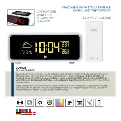 Meteostanice a digitální LED hodiny JD9526 Lowell s nabíječkou smartphonů 12,5cm