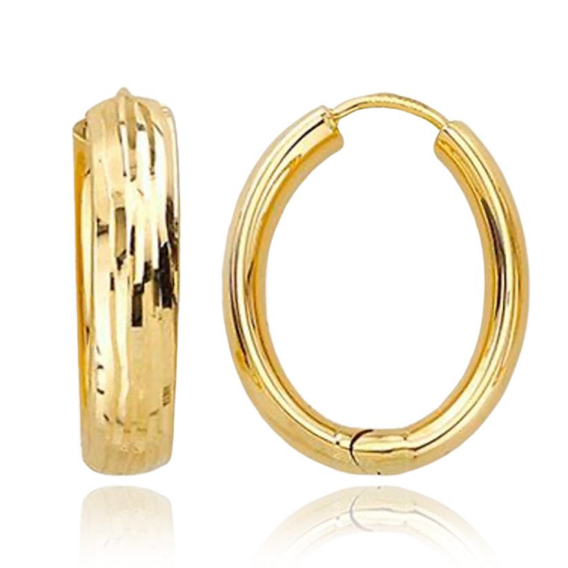 MINET Zlaté náušnice silné kroužky Au 585/1000 3,15g