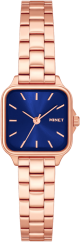 MINET Rose gold-modré dámské hodinky GRACE s ocelovým řemínkem