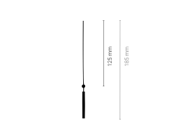 Černá sekundová ručička 125 mm