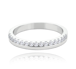 MINET+ Strieborný snubný prsteň s bielymi zirkónmi veľ. 54
