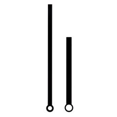 Kovové hodinové ručičky B13 (96 mm, 65 mm) - černé - Ručičky hodinové B13 pár