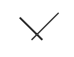 Čierne rovné hliníkové ručičky na hodiny 145 mm | 113 mm