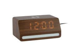LED hodiny-budík 6078DW Karlsson s nabíjačkou smartfónov 16cm