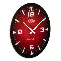 Skleněné nástěnné hodiny Prim Orlík III - černo-červené - E09.5541.9020