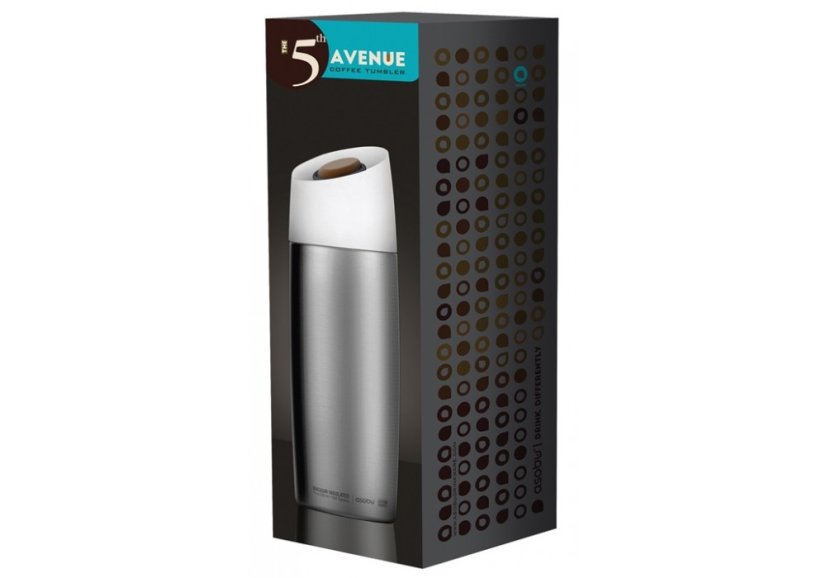 ASOBU dámska trendy termoska 5 Avenue strieborná 390ml