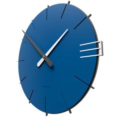 Designové hodiny 10-019 CalleaDesign Mike 42cm (více barevných verzí) Barva tmavě modrá klasik-75 - RAL5017