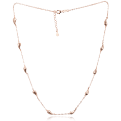 MINET Rose gold strieborný náhrdelník kvapky