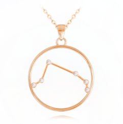 Rose gold náhrdelník MINET Stars BERAN Czech Crystal JMAS9504RN45