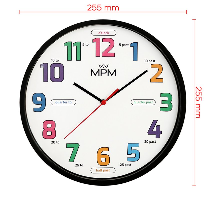Dětské nástěnné hodiny s tichým chodem MPM Areti - E01M.4271.90
