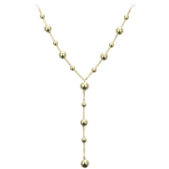 MINET Elegantný pozlátený strieborný náhrdelník s guličkami