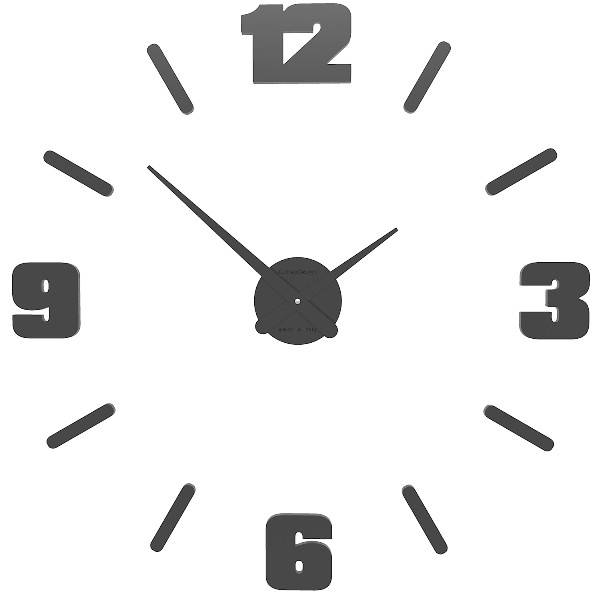 Dizajnové hodiny 10-305 CalleaDesign Michelangelo M 64cm (viac farebných verzií) Farba antracitová čierna-4