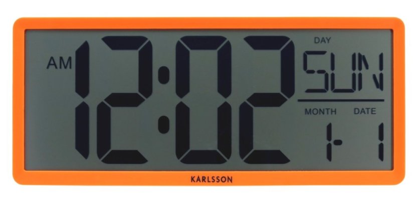 Digitální LCD hodiny 6020OR Karlsson 35cm