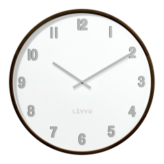 Tmavé drevené biele hodiny LAVVU FADE LCT4061