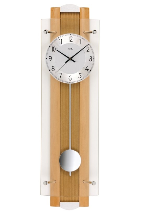 Kyvadlové nástěnné hodiny 5259/18 AMS řízené rádiovým signálem 66cm
