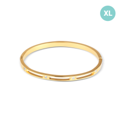 Pozlacený pevný ocelový náramek JVD SSSB0098XI8GOXL