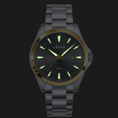 LAVVU 20 ATM Pánske hodinky ISBRYDER Gold-grey