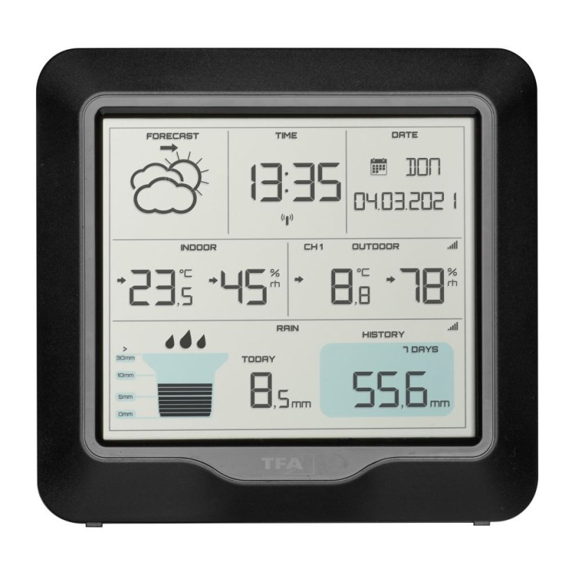 TFA 35.1160.01 - Domáca meteostanica s predpoveďou počasia a zrážkomerom RAIN PRO