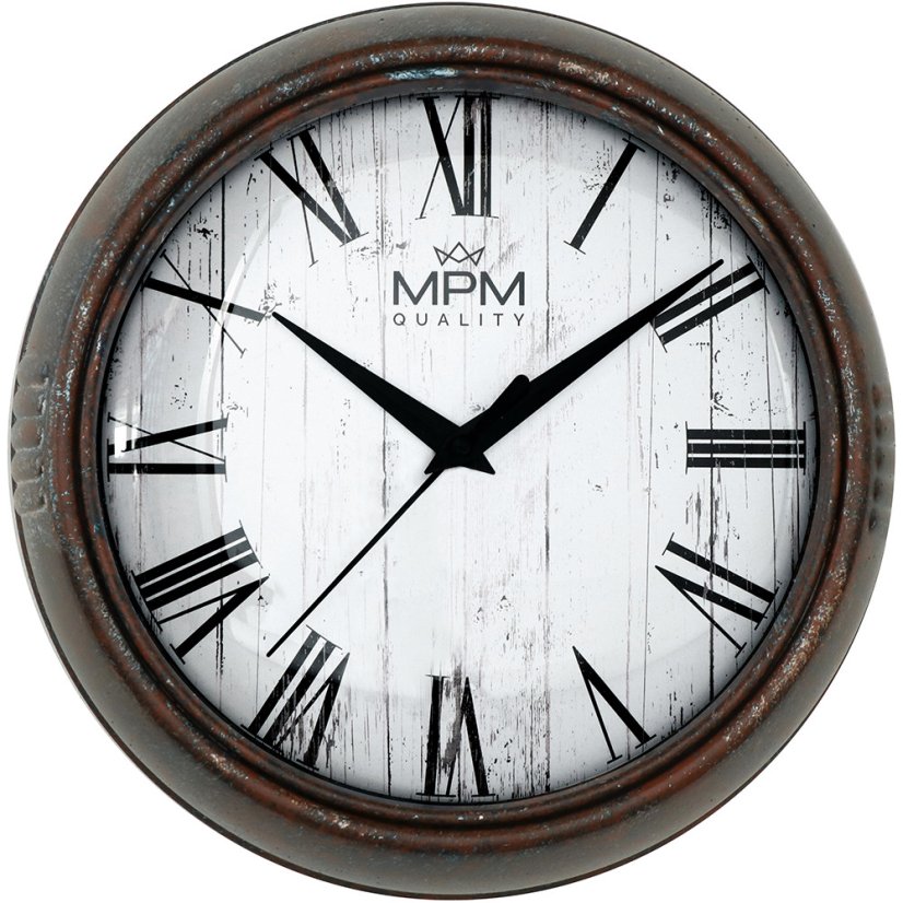 Nástenné hodiny s tichým chodom MPM Rusty Metal - E01.4204.63