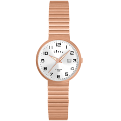 Titanové pružné hodinky s vodotěsností 100M LAVVU LUNDEN Small Rose Gold
