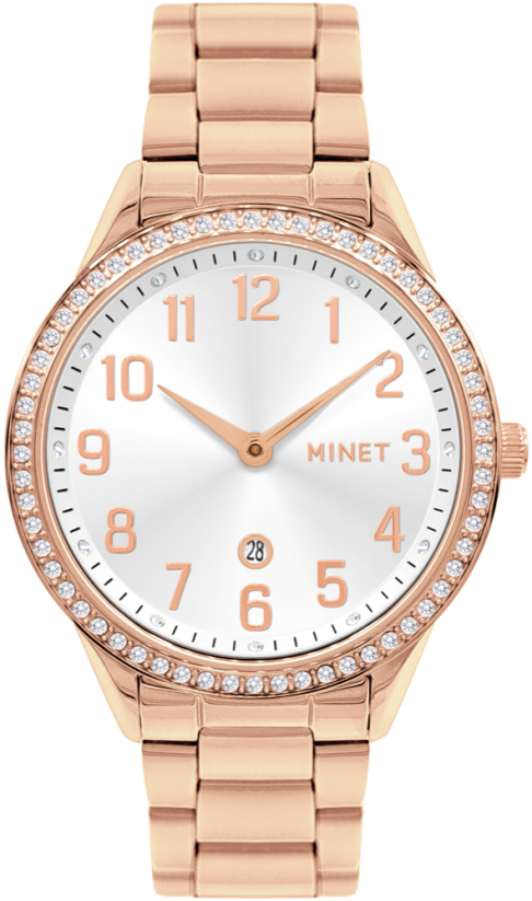 MINET Rose gold dámské hodinky AVENUE s čísly